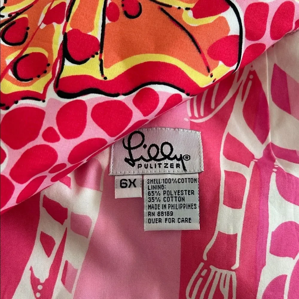 Lilly Pulitzer Vintage Girls Reversible Zebra Butterfly Skirt -2 Skirts in 1 -6X - Picture 6 of 7